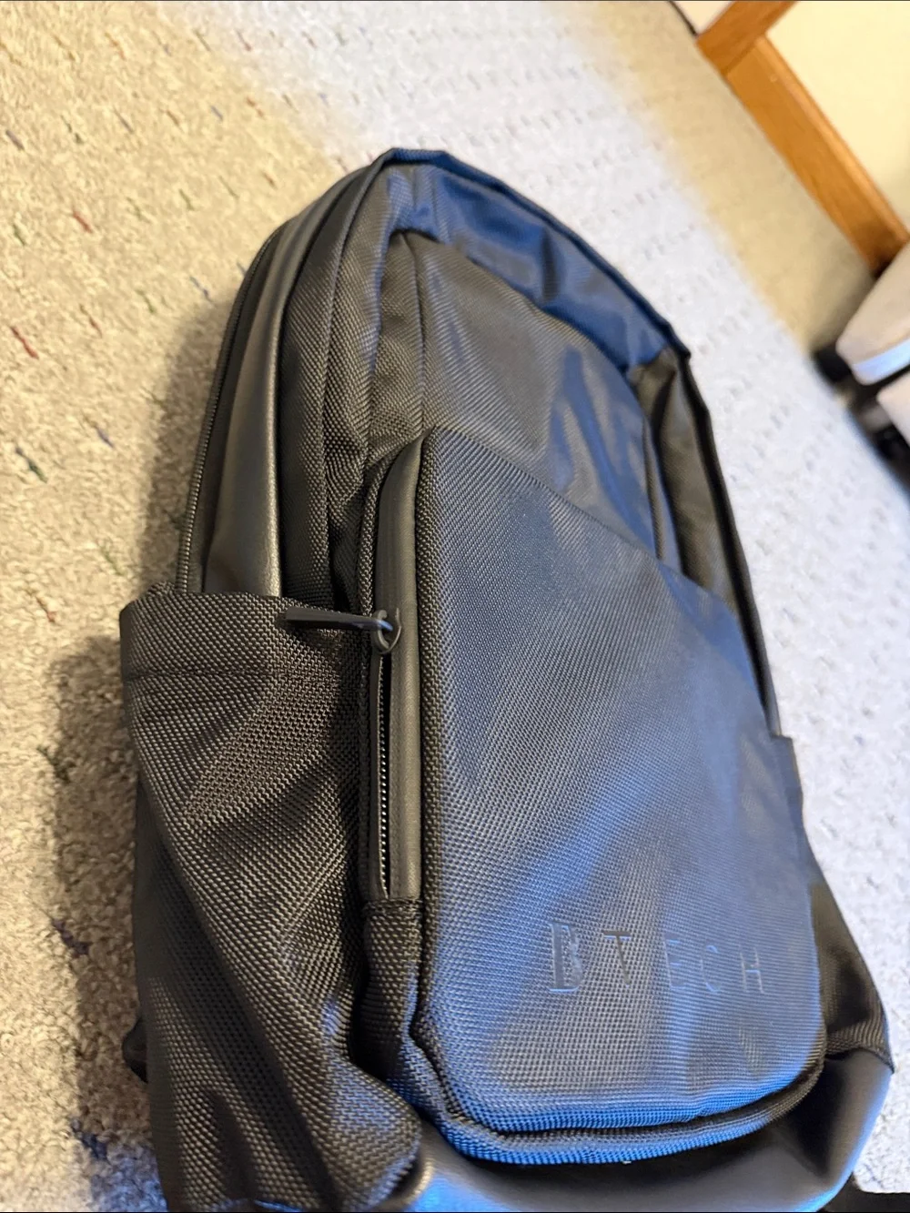 Black Men's Backpack — Slim Tech Daypack